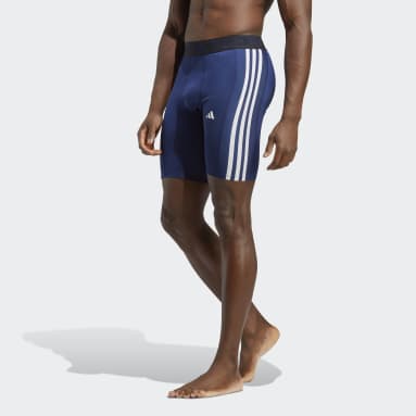 Heren Fitness En Training blauw Techfit 3-Stripes Training Korte Legging