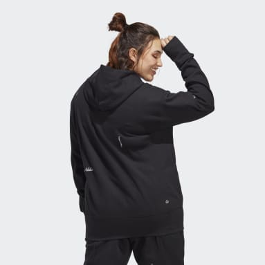 Women Sportswear Black Relaxed Hoodie with Healing Crystals-Inspired Graphics (Plus Size)