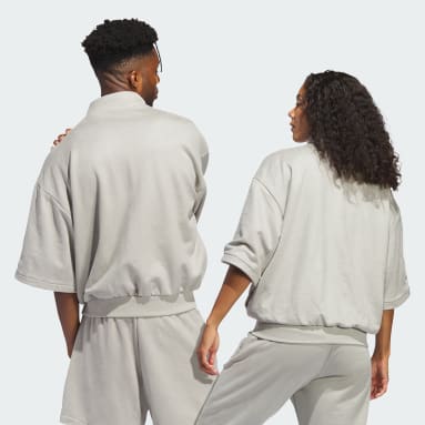 Basketball Beige 바스켓볼 스웨이드 3/4 하프집 스웨트셔츠