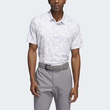 Men Golf White Prisma-Print Polo Shirt