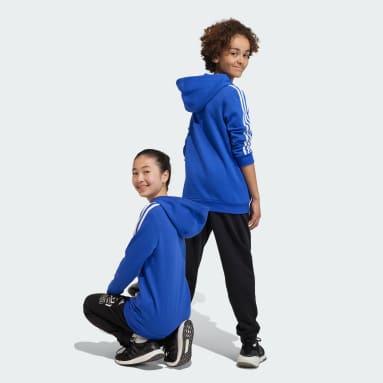 Kids Sportswear Blue Tiberio 3-Stripes Colorblock Fleece Hoodie Kids