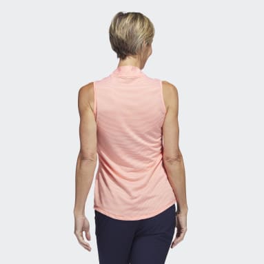 Dames Golf oranje Two-Color Ottoman Mouwloze Golfpolo