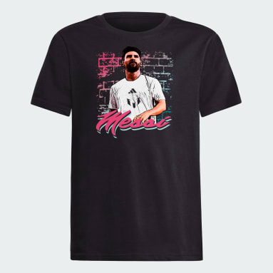 Kids Soccer Black Messi Mural Tee