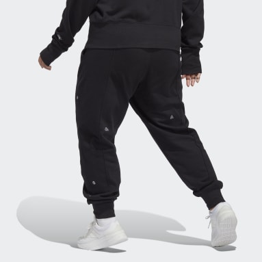Women Sportswear Black Joggers with Healing Crystals Inspired Graphics (Plus Size)
