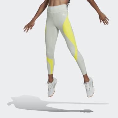 Mallas 7/8 de Entrenamiento Essentials HIIT Colorblock Corte Alto Verde Mujer Training