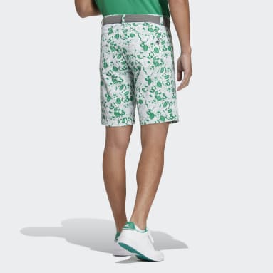 남성 Golf White 플레이 그린 그래픽 쇼츠