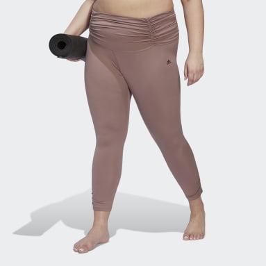 Frauen Fitness & Training Yoga Studio Gathered 7/8-Leggings – Große Größen Lila