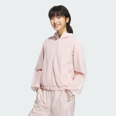 우븐 후드 솔리드 윈드브레이커