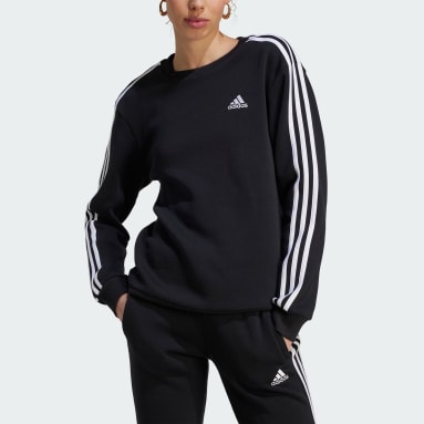 Women Training Black Essentials 3-Stripes Fleece Sweatshirt