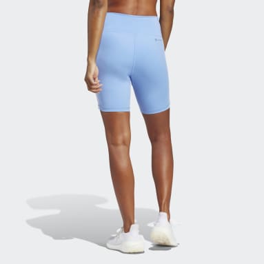 Kvinder Fitness Og Træning Blå Training Essentials 3-Stripes High-Waisted Short tights