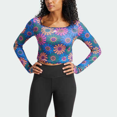 Camiseta Manga Larga adidas x FARM Rio Azul Mujer Training