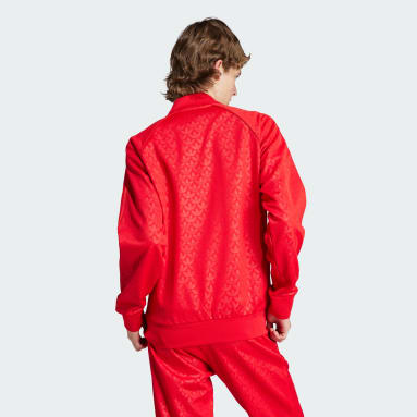 Chamarra Deportiva Estampada Monograma SST Rojo Hombre Originals