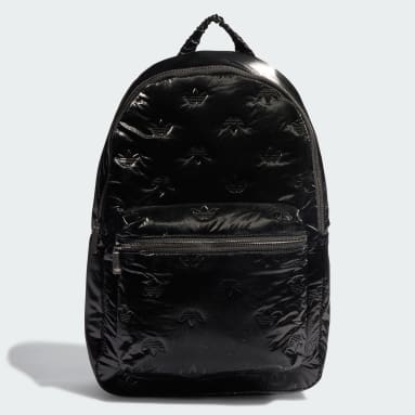 Women Originals Black Puffy Satin Backpack