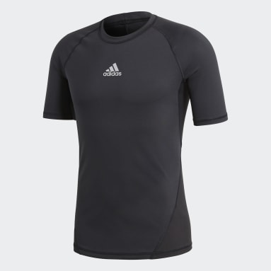 Männer Fußball Alphaskin Sport T-Shirt Schwarz
