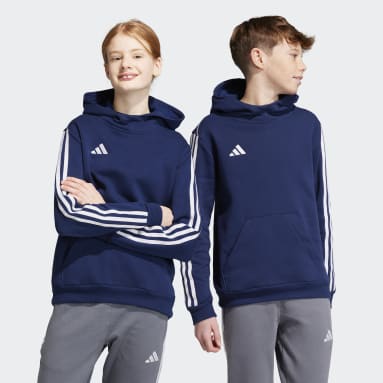 Deti Futbal modrá Mikina s kapucňou Tiro 23 League Sweat