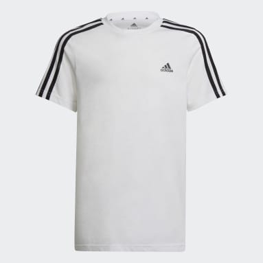 T-shirt 3-Stripes adidas Essentials Branco Rapazes Sportswear