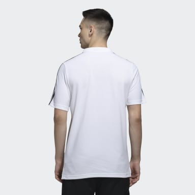 Men Training White 3 STRIPES POLO TEE