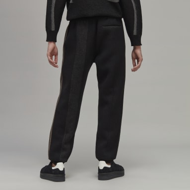 Men Y-3 Black Engineered 3-Stripes Straight Leg Track Pants