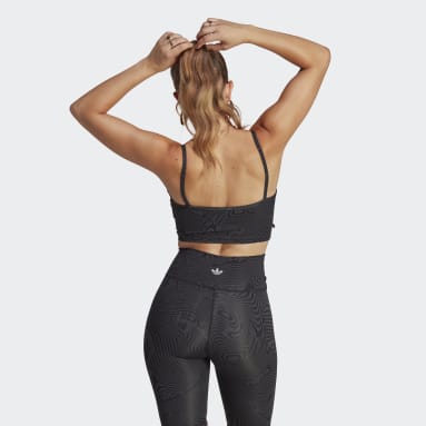 Women Originals Grey Marble Print Bra Top