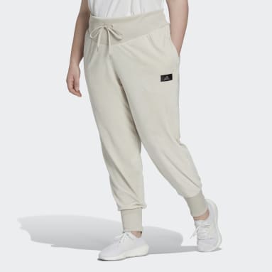 Women Sportswear Beige Holidayz Cozy Velour Joggers (Plus Size)