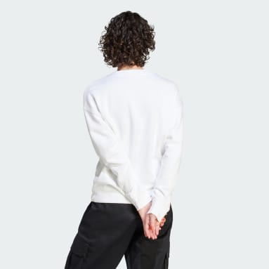 Sudadera Cuello Redondo Trifolio Blanco Mujer Originals