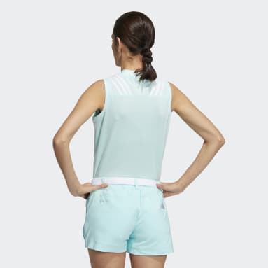 Women Golf Blue 에어로레디 모크넥 슬리브리스 셔츠