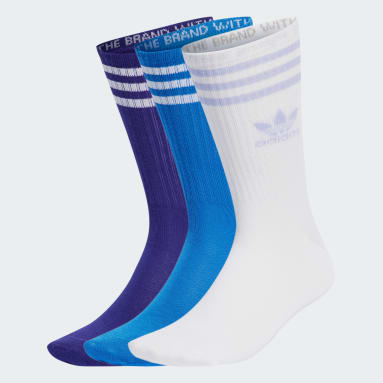 Originals Blue Adicolor Mid Cut Crew Socks 3 Pairs