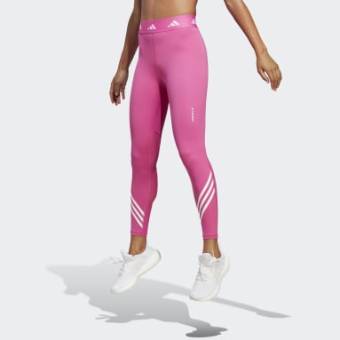 Ženy Tréning A Fitnes ružová Legíny Techfit 3-Stripes