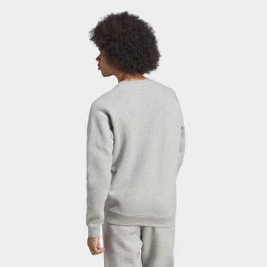 Men Originals Grey Trefoil Essentials Crewneck Sweatshirt