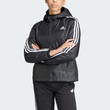 Giacca Essentials 3-Stripes Insulated Hooded Nero Donna Sportswear