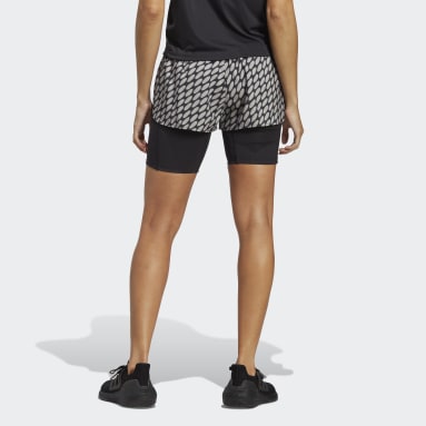 Women Running Brown adidas x Marimekko Run Icons 3 Bar Logo 2-in-1 Running Shorts