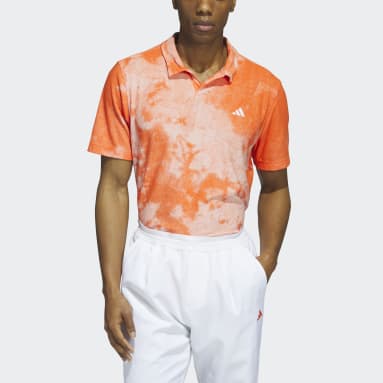 Men Golf Orange Made To Be Remade No-Button Jacquard Golf Shirt