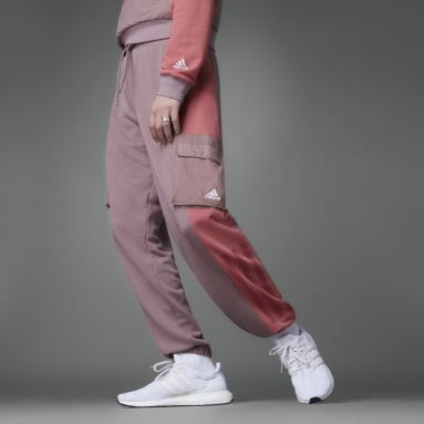 Colorblock French Terry Pants Fioletowy