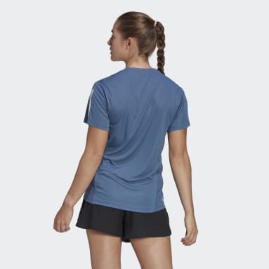 T-shirt Own the Run Bleu Femmes Course