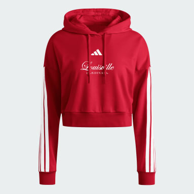Louisville Cardinals Essentials 3-Stripes Crop Hoodie