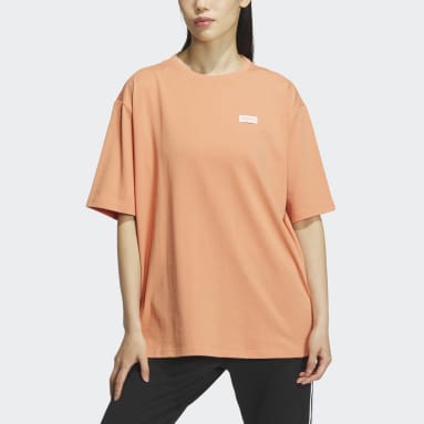 Adidas originals - pantalon cigarette à trois bandes - orange top