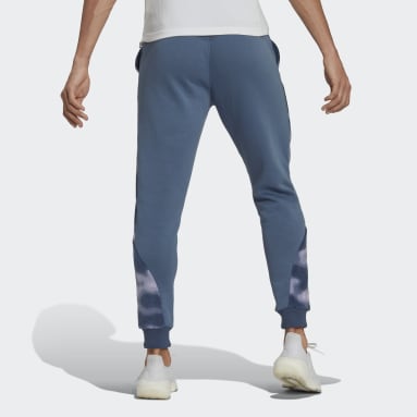 Pantalon imprimé en polaire Nature Bleu Hommes Sportswear