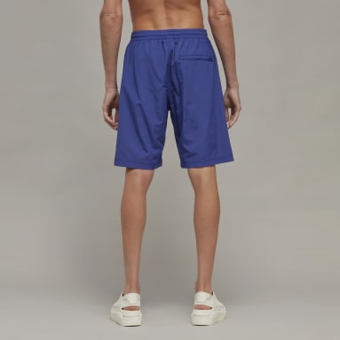 Men Y-3 Blue Y-3 Mid-Length Swim Shorts