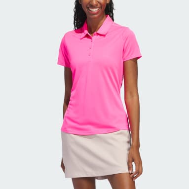 Women Golf Pink Women's Solid Performance Short Sleeve Golf Polo Shirt