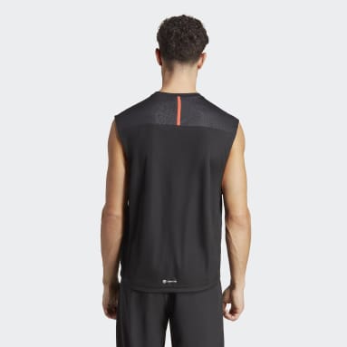 Mænd Fitness Og Træning Sort Workout Base Sleeveless T-shirt