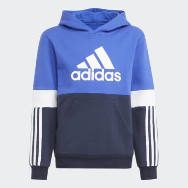 Sweat-shirt à capuche adidas Colorblock Bleu Garçons Sportswear