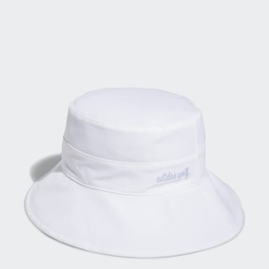 Women Golf White Reversible Ponytail Sun Bucket Hat