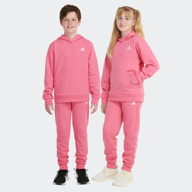Youth Training Pink Two-Piece Long Sleeve Hooded Pullover & Elastic Waistband Jogger Set