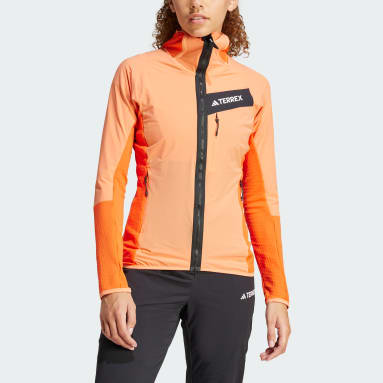 Women TERREX Orange Terrex Techrock Hooded Wind Fleece Jacket