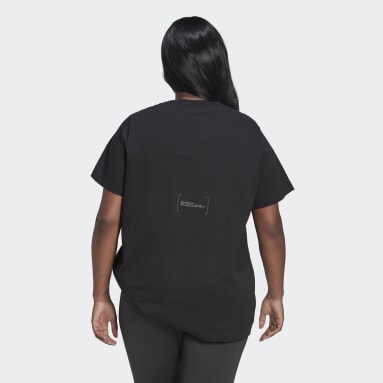 Women Sportswear Black T-Shirt (Plus Size)