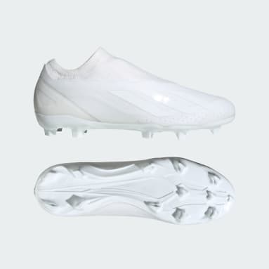 Soccer White X Crazyfast.3 Laceless Firm Ground Soccer Cleats