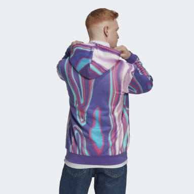 Men Originals Purple Hyperreal Allover Print Hoodie
