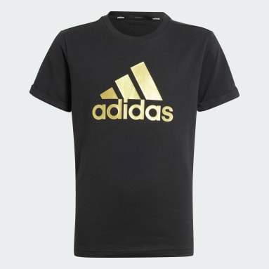 T-shirt Brand Love Gold Enfants noir Adolescents 8-16 Years Sportswear