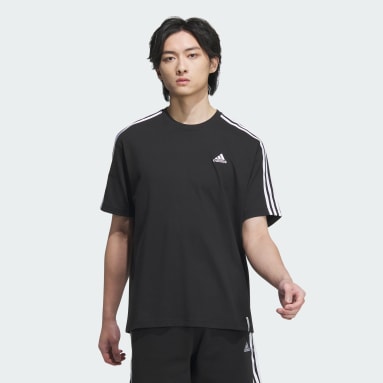 エッセンシャルズ プラス ルーズフィット スリーストライプス 半袖Tシャツ