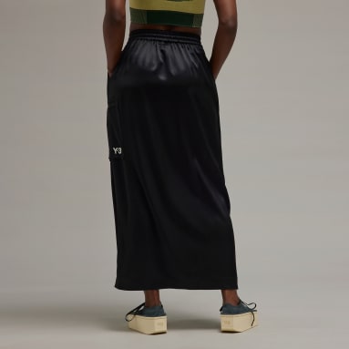 Women Y-3 Black Y-3 Tech Silk Skirt